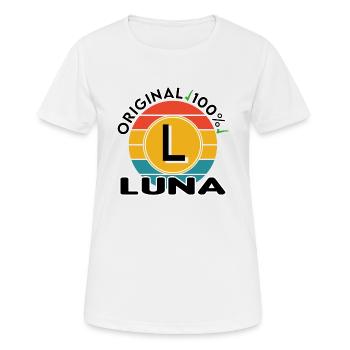 Luna - Frauen T-Shirt atmungsaktiv - Weiß - Vorne - AI Model Female 172 dark (172cm)