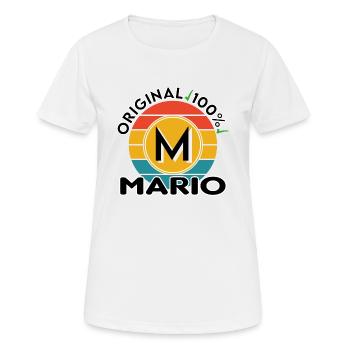 Mario - Frauen T-Shirt atmungsaktiv - Weiß - Vorne - AI Model Female 172 dark (172cm)