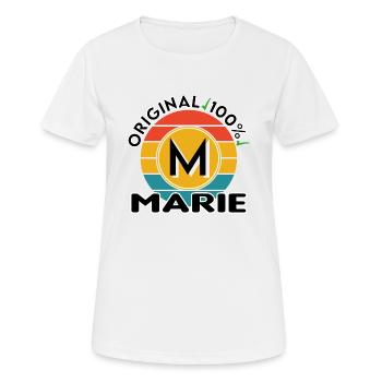 Marie - Frauen T-Shirt atmungsaktiv - Weiß - Vorne - AI Model Female 172 dark (172cm)
