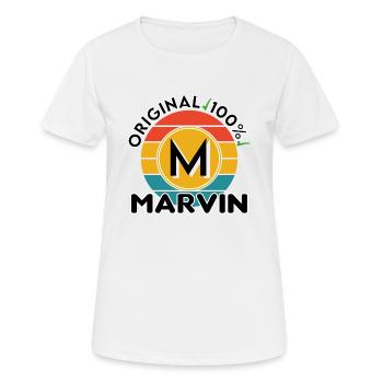Marvin - Frauen T-Shirt atmungsaktiv - Weiß - Vorne - AI Model Female 172 dark (172cm)