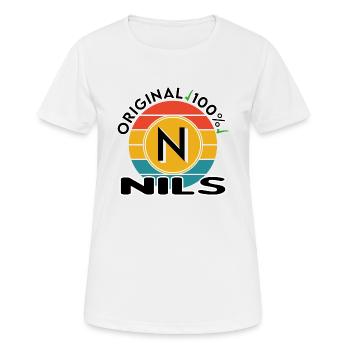 Nils - Frauen T-Shirt atmungsaktiv - Weiß - Vorne - AI Model Female 172 dark (172cm)