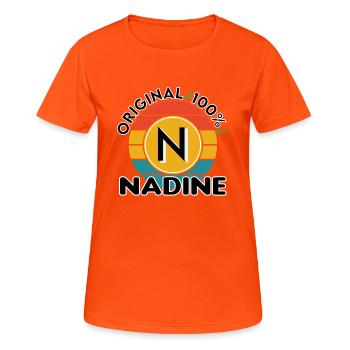Nadine - Frauen T-Shirt atmungsaktiv - Neonorange - Vorne - AI Model Female 172 dark (172cm)