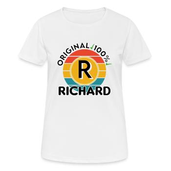 Richard - Frauen T-Shirt atmungsaktiv - Weiß - Vorne - AI Model Female 172 dark (172cm)