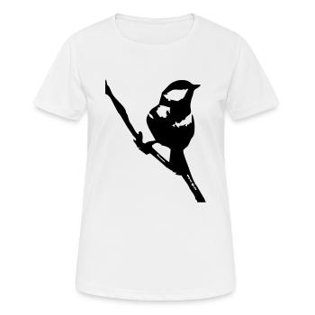 Der Spatz - Frauen T-Shirt atmungsaktiv - Weiß - Vorne - AI Model Female 172 dark (172cm)
