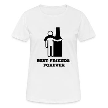 Bière / Meilleurs amis: Meilleurs amis pour toujours - T-shirt respirant Femme - blanc - Devant - AI Model Female 172 dark (172cm)