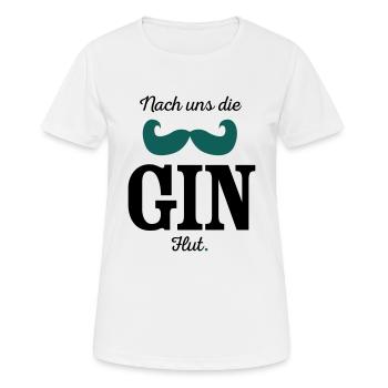 Nach uns die Gin-Flut - Frauen T-Shirt atmungsaktiv - Weiß - Vorne - AI Model Female 172 dark (172cm)