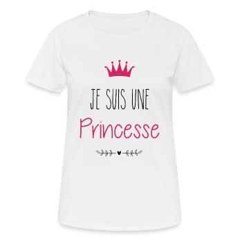Je suis une princesse - T-shirt respirant Femme - blanc - Devant - AI Model Female 172 dark (172cm)