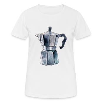 Espresso pot - Women's Breathable T-Shirt - white - Front - AI Model Female 172 dark (172cm)