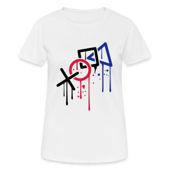 tropfen graffiti controller kontur cool X viereck - Frauen T-Shirt atmungsaktiv - Weiß - Vorne - AI Model Female 172 dark (172cm)