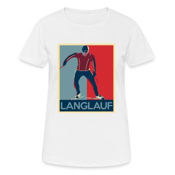 Langlauf - Frauen T-Shirt atmungsaktiv - Weiß - Vorne - AI Model Female 172 dark (172cm)