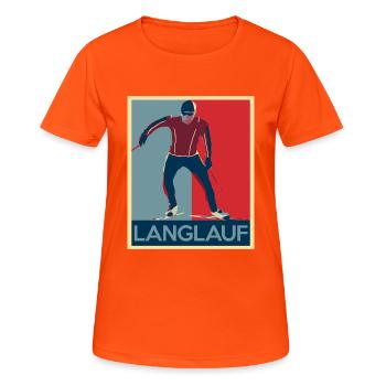 Long-terme - T-shirt respirant Femme - orange néon - Devant - AI Model Female 172 dark (172cm)