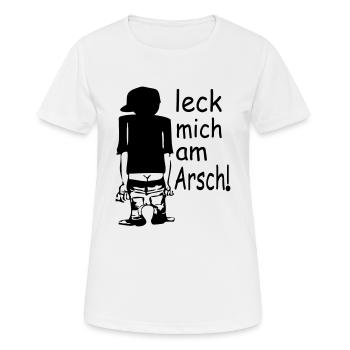 Kiss my ass - Women's Breathable T-Shirt - white - Front - AI Model Female 172 dark (172cm)