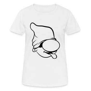 Zwerg lustig witzig zunge strecken - Frauen T-Shirt atmungsaktiv - Weiß - Vorne - AI Model Female 172 dark (172cm)