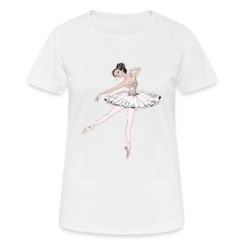 danseur - T-shirt respirant Femme - blanc - Devant - AI Model Female 172 dark (172cm)