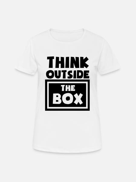 Think Outside The Box - Women's Breathable T-Shirt - white