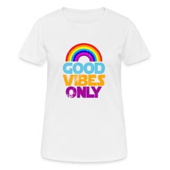Nur gute Stimmung - Frauen T-Shirt atmungsaktiv - Weiß - Vorne - AI Model Female 172 dark (172cm)