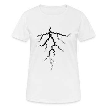 foudre tonnerre météo tempête tempête électrique - T-shirt respirant Femme - blanc - Devant - AI Model Female 172 dark (172cm)