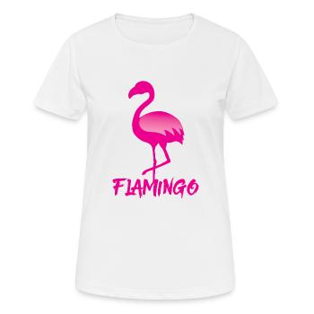 Flamingo in rosa - Frauen T-Shirt atmungsaktiv - Weiß - Vorne - AI Model Female 172 dark (172cm)