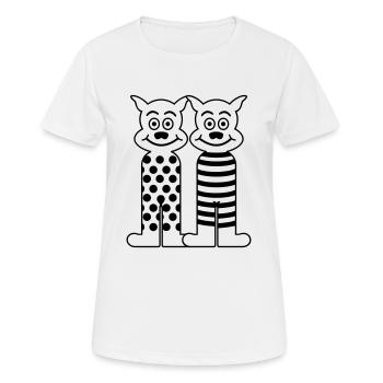 Wildkatzen / wild cats (1c) - Frauen T-Shirt atmungsaktiv - Weiß - Vorne - AI Model Female 172 dark (172cm)