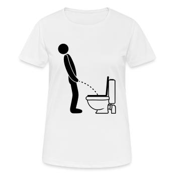 Toilette cool logo debout pipi pisse toilette toilette - T-shirt respirant Femme - blanc - Devant - AI Model Female 172 dark (172cm)