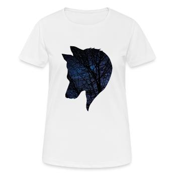 Loup dans le ciel nocturne - T-shirt respirant Femme - blanc - Devant - AI Model Female 172 dark (172cm)