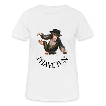 Visage de singe singe singe - T-shirt respirant Femme - blanc - Devant - AI Model Female 172 dark (172cm)