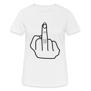Middle finger stink finger Middle finger black - Women's Breathable T-Shirt - white - Front - AI Model Female 172 dark (172cm)