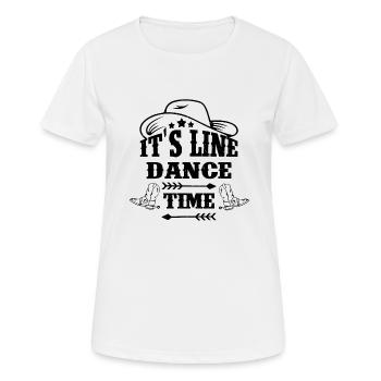 Linedance Time Country motif de danse de musique occidentale - T-shirt respirant Femme - blanc - Devant - AI Model Female 172 dark (172cm)