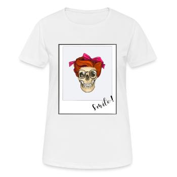 Pin up Smile - T-shirt respirant Femme - blanc - Devant - AI Model Female 172 dark (172cm)