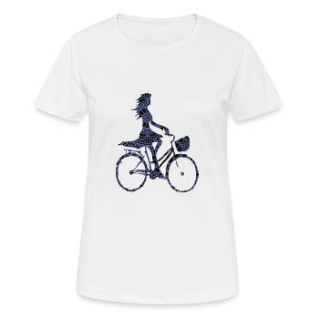 Femme avec vélo 2 vélo - T-shirt respirant Femme - blanc - Devant - AI Model Female 172 dark (172cm)