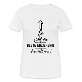 beste erzieherin der welt - Frauen T-Shirt atmungsaktiv - Weiß - Vorne - AI Model Female 172 dark (172cm)