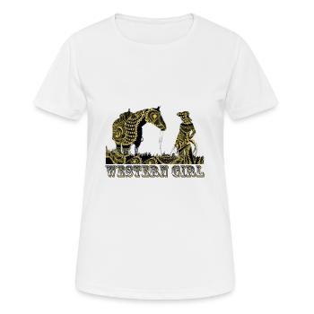 Fille occidentale - T-shirt respirant Femme - blanc - Devant - AI Model Female 172 dark (172cm)