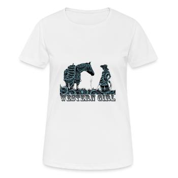 Fille occidentale - T-shirt respirant Femme - blanc - Devant - AI Model Female 172 dark (172cm)