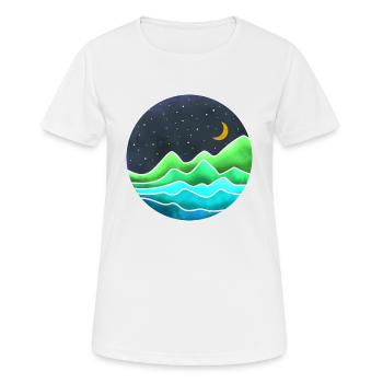 Nacht im Berg - Frauen T-Shirt atmungsaktiv - Weiß - Vorne - AI Model Female 172 dark (172cm)