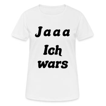 Ich wars, Schuld, Selbstmitleid schuldig, traurig - Frauen T-Shirt atmungsaktiv - Weiß - Vorne - AI Model Female 172 dark (172cm)