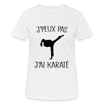 Je peux Pas J'ai Karaté Femme - T-shirt respirant Femme - blanc - Devant - AI Model Female 172 dark (172cm)