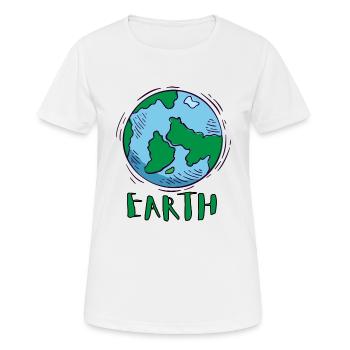 Erde (Earth) - Frauen T-Shirt atmungsaktiv - Weiß - Vorne - AI Model Female 172 dark (172cm)