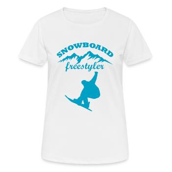Snowboard Snowboarder - Frauen T-Shirt atmungsaktiv - Weiß - Vorne - AI Model Female 172 dark (172cm)