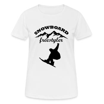 Snowboard Snowboarder - Frauen T-Shirt atmungsaktiv - Weiß - Vorne - AI Model Female 172 dark (172cm)