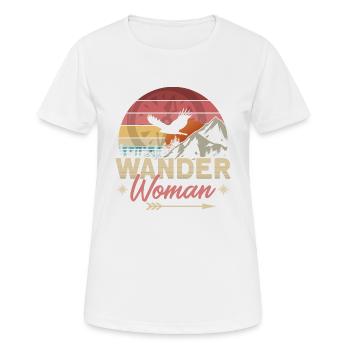Wander Woman - Frauen T-Shirt atmungsaktiv - Weiß - Vorne - AI Model Female 172 dark (172cm)