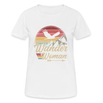 Wander Woman - Frauen T-Shirt atmungsaktiv - Weiß - Vorne - AI Model Female 172 dark (172cm)