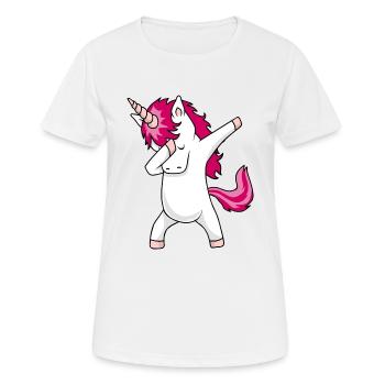 Dab Dance Einhorn Dabbing Tanzen Tanz Musik - Frauen T-Shirt atmungsaktiv - Weiß - Vorne - AI Model Female 172 dark (172cm)