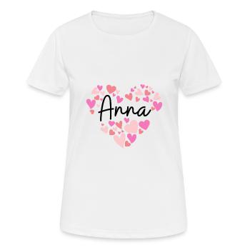 I love Anna - Women's Breathable T-Shirt - white - Front - AI Model Female 172 dark (172cm)