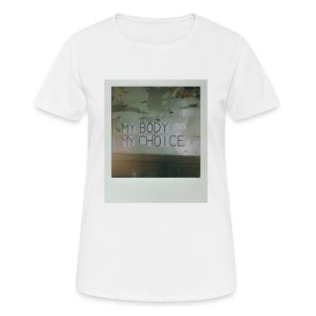 Mon corps Mon choix - T-shirt respirant Femme - blanc - Devant - AI Model Female 172 dark (172cm)