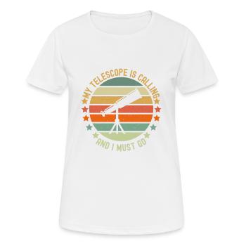 MEIN TELESKOP RUFT 1 - Frauen T-Shirt atmungsaktiv - Weiß - Vorne - AI Model Female 172 dark (172cm)