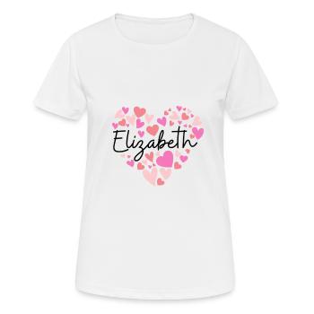 Ich liebe Elizabeth - Frauen T-Shirt atmungsaktiv - Weiß - Vorne - AI Model Female 172 dark (172cm)