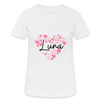 J’adore Luna - T-shirt respirant Femme - blanc - Devant - AI Model Female 172 dark (172cm)