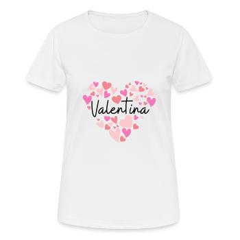 Ich liebe Valentina - Frauen T-Shirt atmungsaktiv - Weiß - Vorne - AI Model Female 172 dark (172cm)