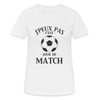 Jour de match de foot - T-shirt respirant Femme - blanc - Devant - AI Model Female 172 dark (172cm)