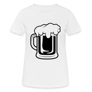 Maßkrug Bier - Frauen T-Shirt atmungsaktiv - Weiß - Vorne - AI Model Female 172 dark (172cm)